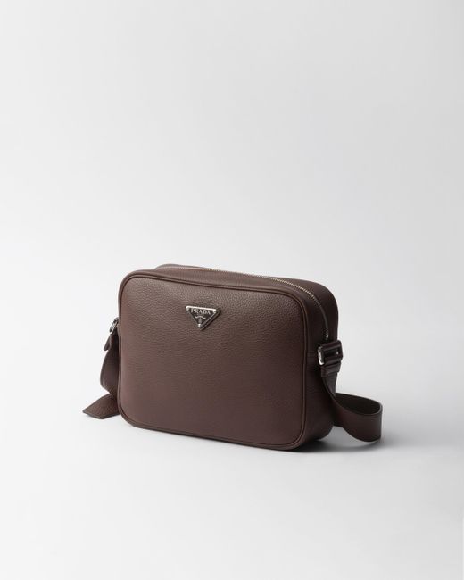 Prada Brown Leather Shoulder Bag for men