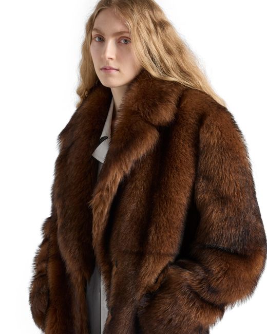 Prada Brown Shearling Coat