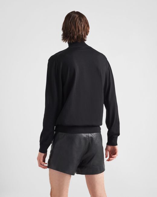Prada Black Superfine Turtleneck Sweater for men