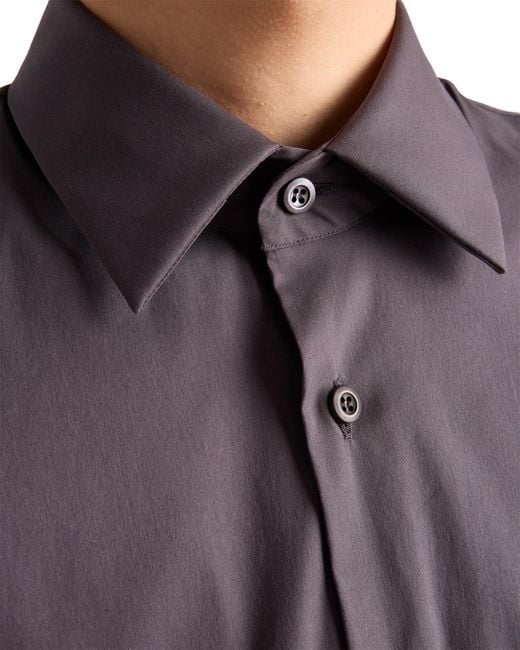 Prada Purple Stretch Cotton Shirt for men
