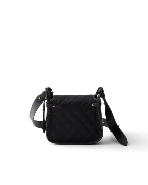 Prada Black Corsaire Re-Nylon And Leather Mini Shoulder Bag