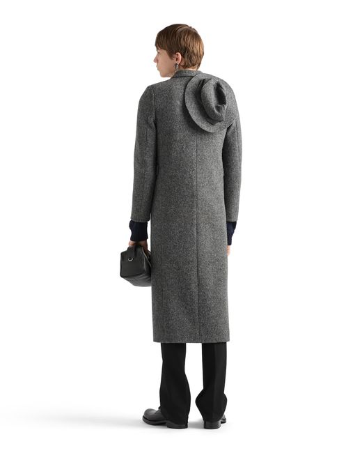 Prada Gray Single-Breasted Wool Coat, Slate for men