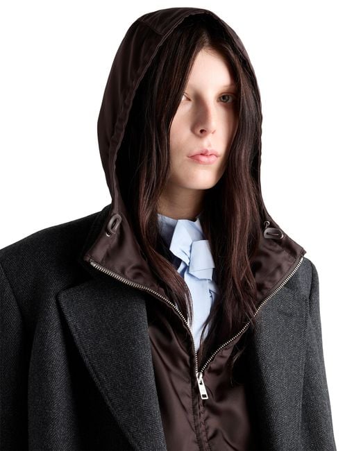 Prada Brown Re Nylon Logo-Embellished Woven Blouson Jacket