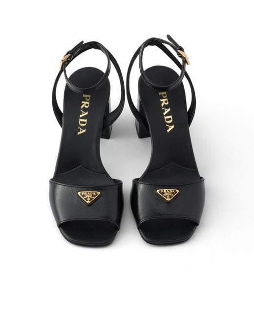 Prada White Leather Sandals