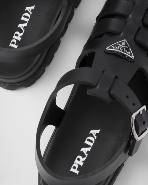Prada Black Sporty Fisherman Sandals