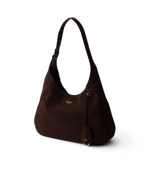 Prada Black Boogie Large Suede Bag