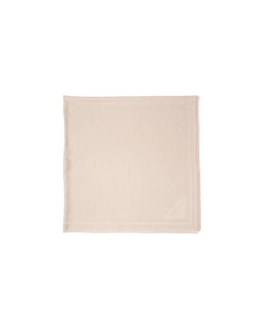 Prada White Symbole Silk And Wool Jacquard Shawl