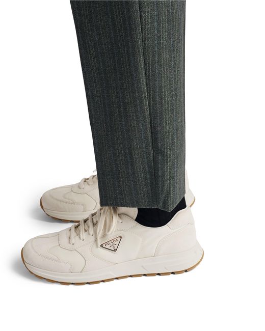 Sneakers Prax En Daim Et Re-Nylon, Homme, Taille Prada pour homme en coloris White