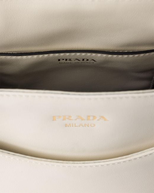 Prada White Carry Mini Leather Handbag