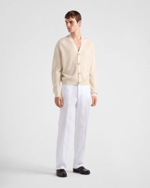Prada White Linen Pants for men