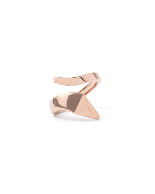 Prada White Eternal Gold Snake Mini Ring In Pink Gold