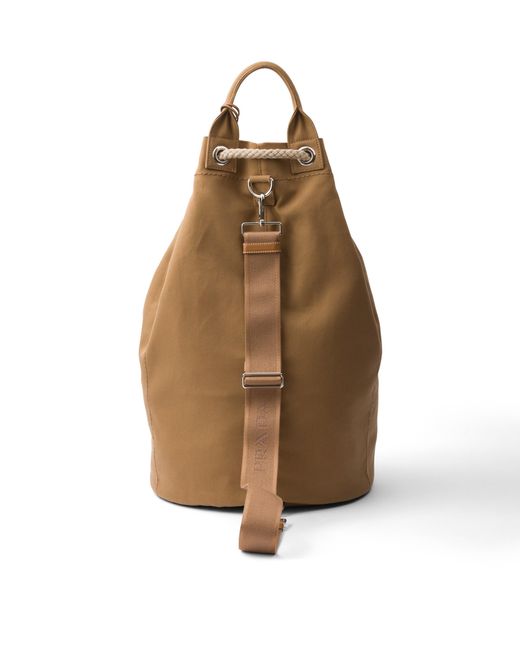 Prada Natural Canvas Drawstring Duffle Bag for men