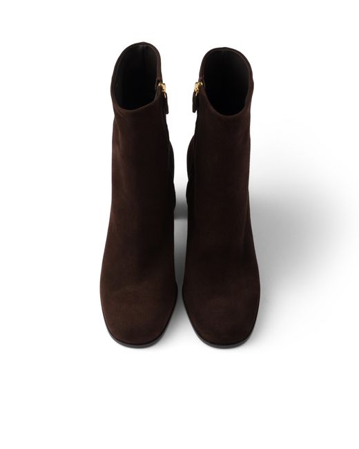Prada Black Suede Booties