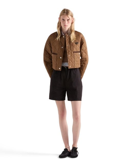 Prada Brown Light Re-Nylon Cropped Jacket