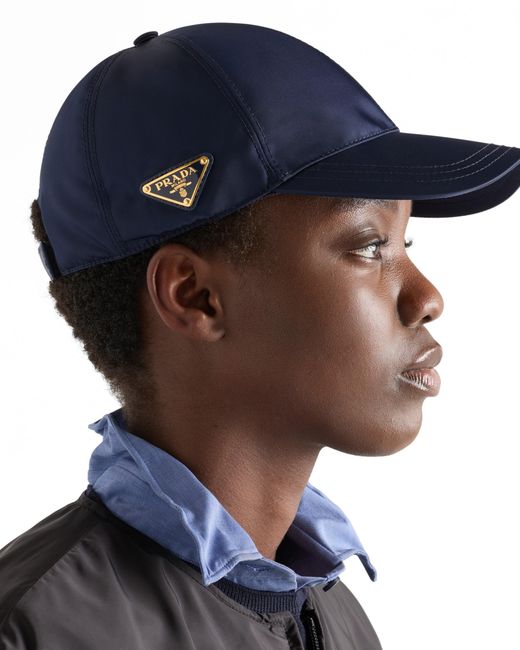 Prada Blue Baseballkappe Aus Re-Nylon, Damen, Größe