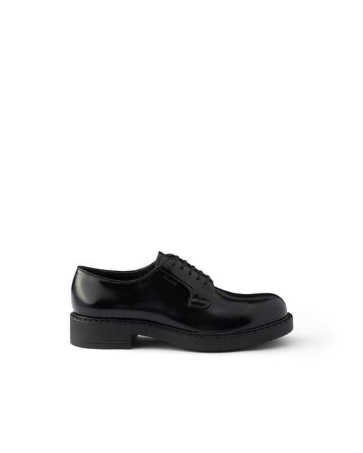 Scarpe Stringate Chocolate di Prada in Black da Uomo