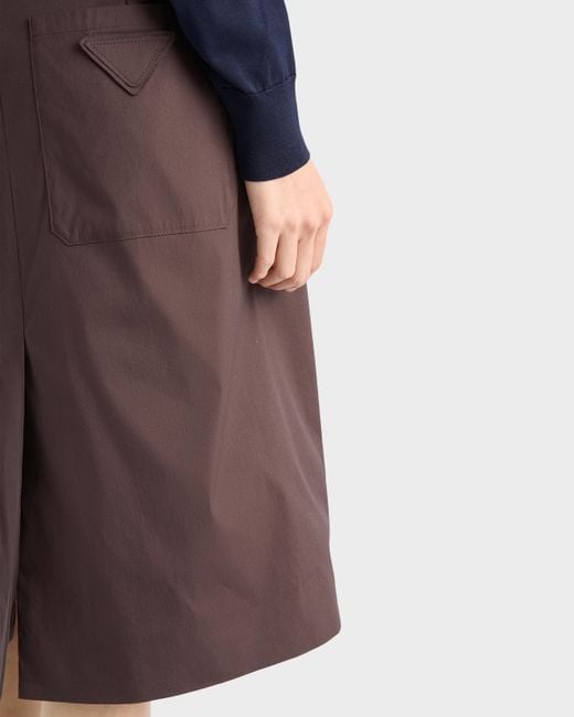 スカート Prada Brown Stretch Poplin Skirt Prada Poplin Wrap Skirt in Brown | Lyst