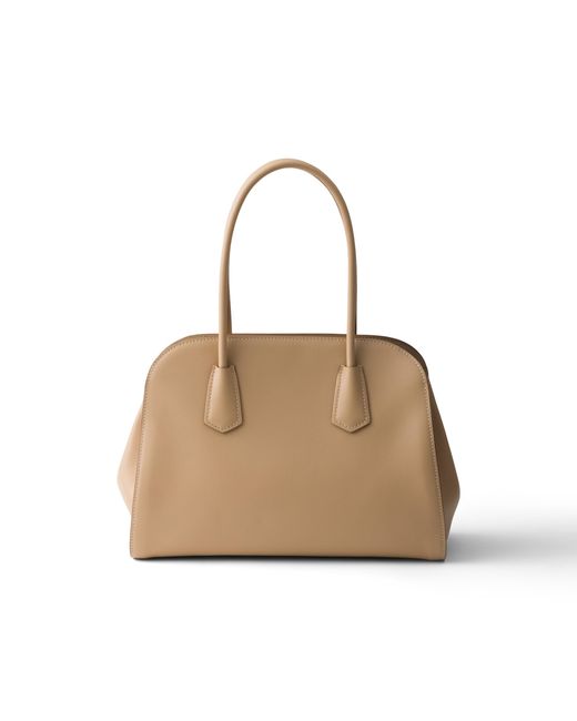 Prada Natural Medium Leather Tote Bag
