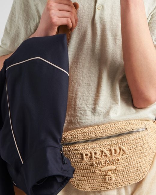 Prada White Crochet Belt Bag for men
