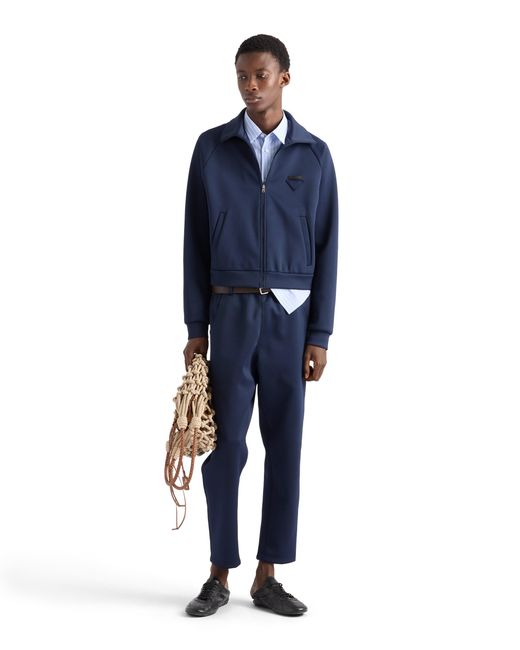 Prada Blue Technical Fleece Pants for men