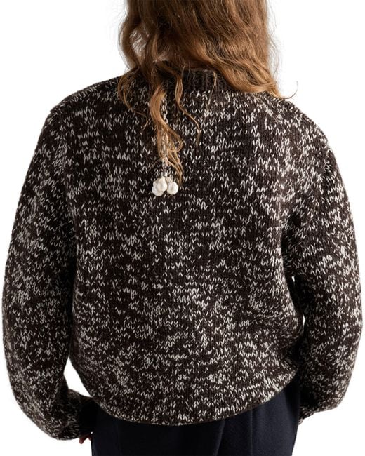 Prada Brown Wool Crew-Neck Sweater With Pendants