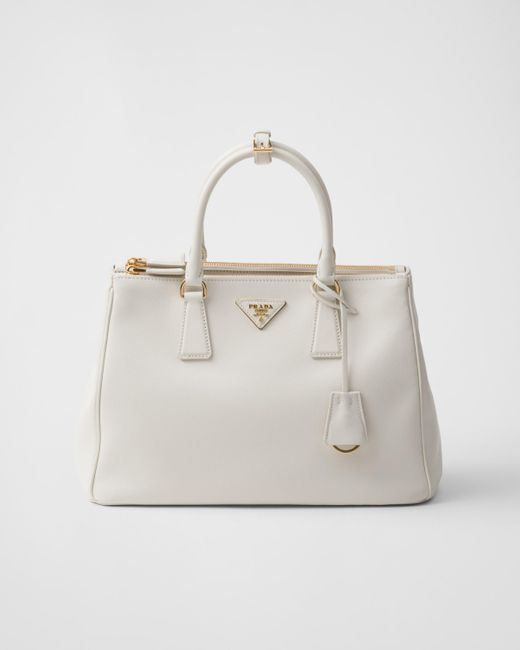 Prada White Large Galleria Leather Bag