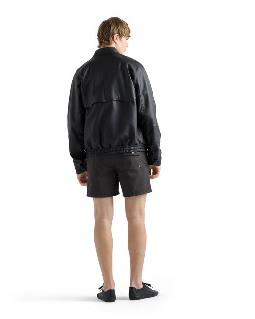 Prada Black Twill Swim Trunks, Asphalt for men