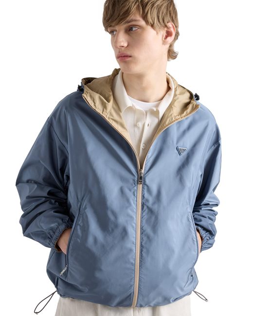 Prada Natural Reversible Re-Nylon Jacket, Camel/Aviation for men