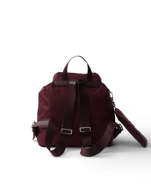 Prada Red Medium Re-Nylon Backpack With Pouch