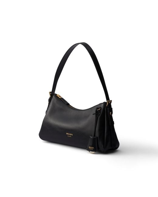 Prada Black Aimée Medium Leather Shoulder Bag