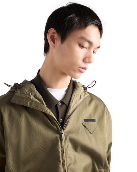 Prada Green Long-Sleeved Superfine Wool Polo Sweater, Forest for men