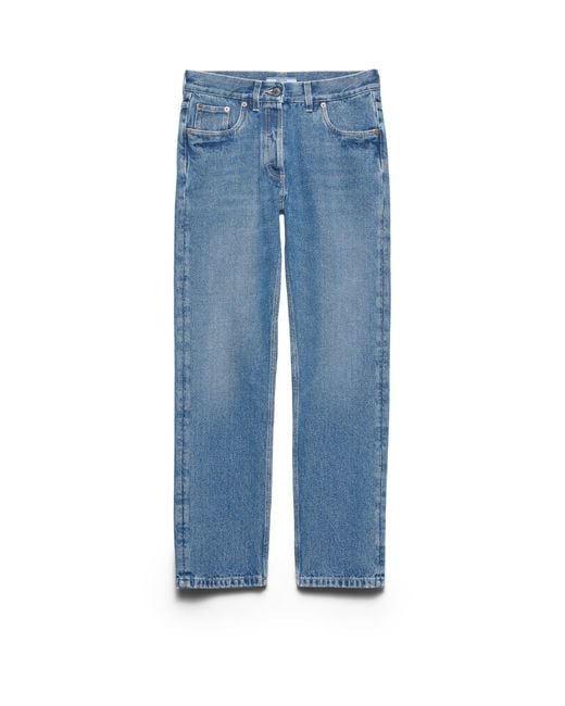 Prada Blue Straight-Leg Denim Jeans