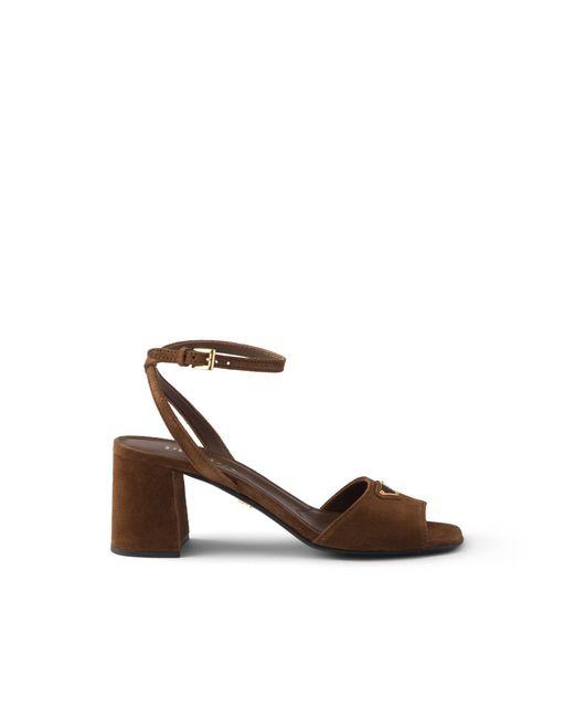 Prada Brown Suede Sandals