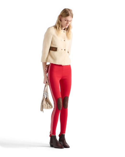 Prada Red Fleece Leggings