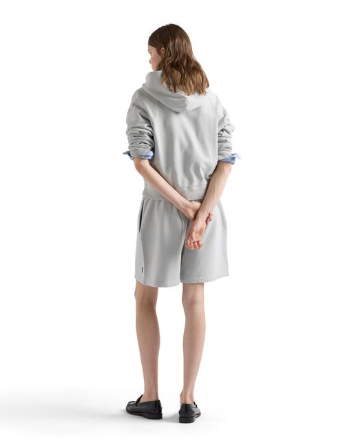 Prada Gray Cotton Fleece Shorts