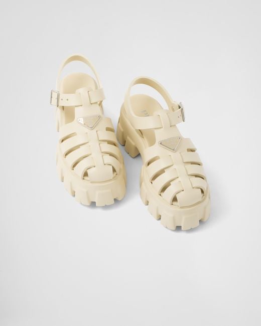 Prada White Foam Rubber Sandals