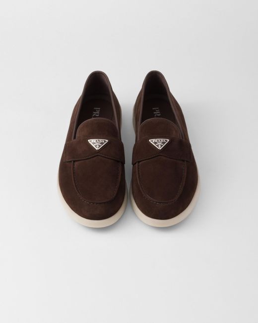 Prada Suede Loafers, Size 6,5 in Brown for Men | Lyst