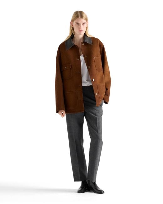 Prada Brown Suede Caban Jacket