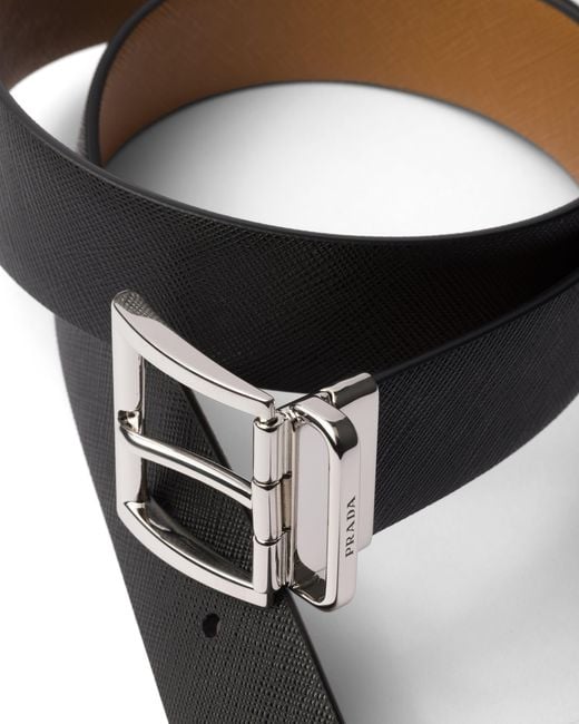 Prada Multicolor Saffiano Leather Reversible Belt for men