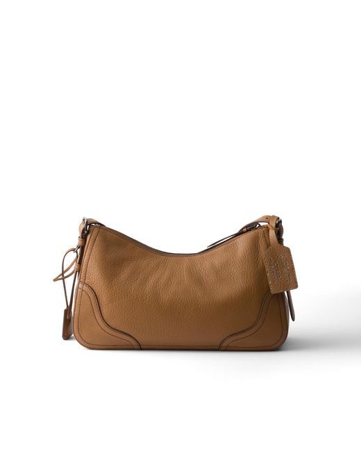 Prada Brown Aimèe Large Leather Shoulder Bag