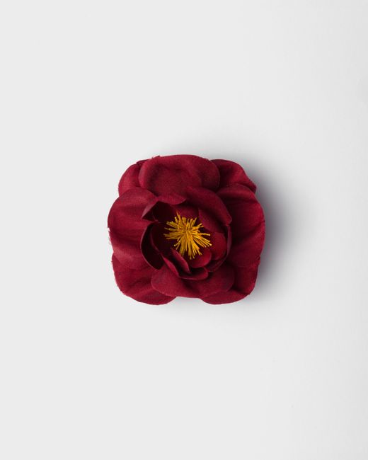 Prada Red Radzimir And Metal Flower Brooch for men