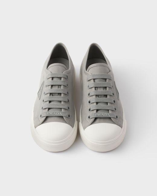 Prada White Cotton Gabardine Sneakers