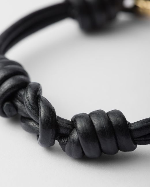 Prada Black Nappa Leather Bracelet