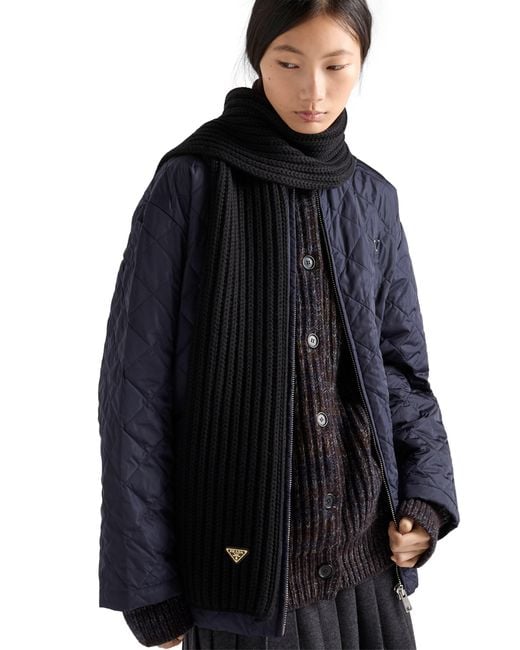 Prada Black Wool Scarf