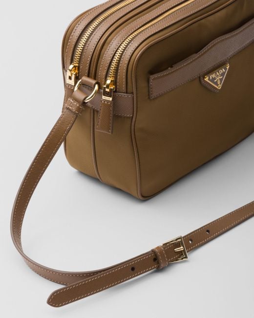 Prada Brown Re-Edition 1978 Re-Nylon And Saffiano Leather Mini Shoulder Bag