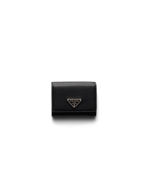 Prada Black Small Leather Wallet for men