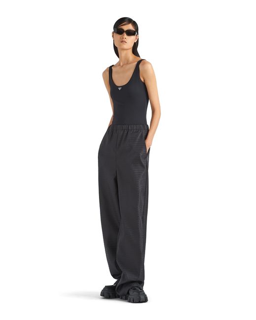 Prada Black Stretch Jersey Bodysuit