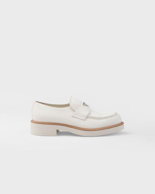 Prada White Leather Loafers for men