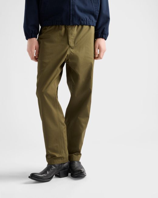 Pantalon En Coton Prada pour homme en coloris Green