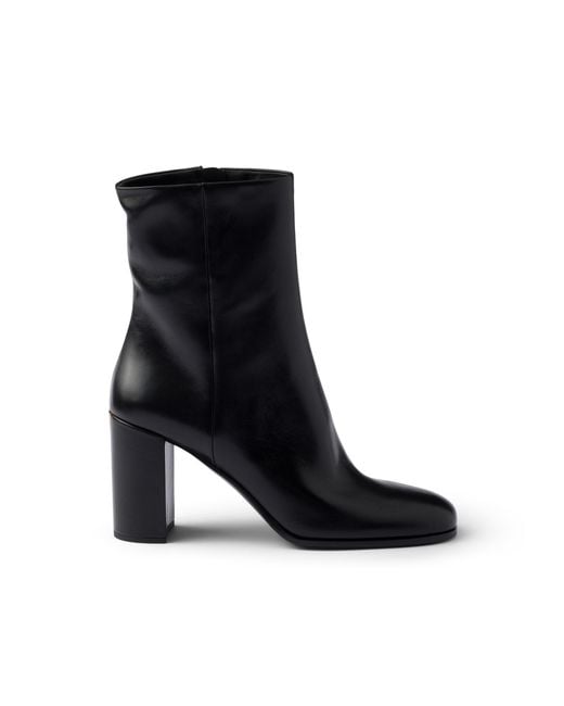 Prada Black Leather Booties